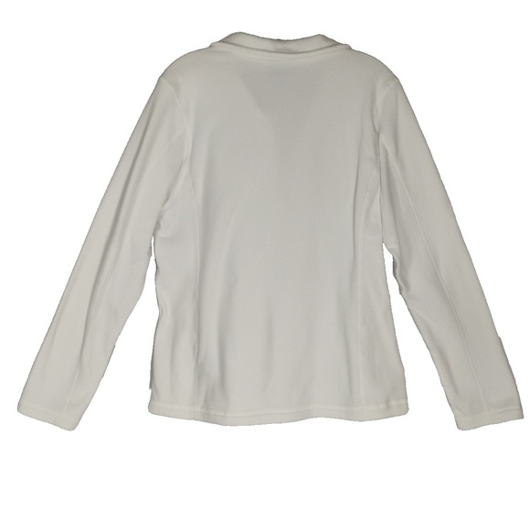 Patagonia Worn Wear Women's LARGE Pull Over 1/4 Zip White Fleece Jacket Shirt - Picture 11 of 16